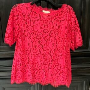 Shirt sleeve lace top